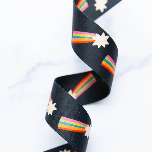 Ruby Star Society Webbing 1.5" Shooting Stark BLK SSCWEB 59 by Stitch Supply Co.
