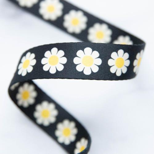 Ruby Star Society Webbing 1" Daisy in Yellow SSCWEB 61 by Stitch Supply Co.