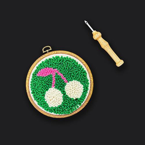 Punch Needle Cherries Kit UA1038 by Rashida Coleman Hale of RSS
