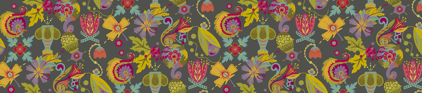 Preorder August 2026: Redwood 108" Wideback Mural Charcoal AW-10466-C by Alison Glass