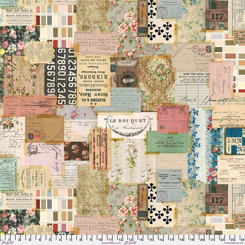 Tim Holtz Eclectic Element Palette 108"  Wideback Quilt Backing Wideback Ephemera 100% Cotton Sateen Wideback Quilt Backing  QBTH014.PALETTE  Cotton Woven Wideback