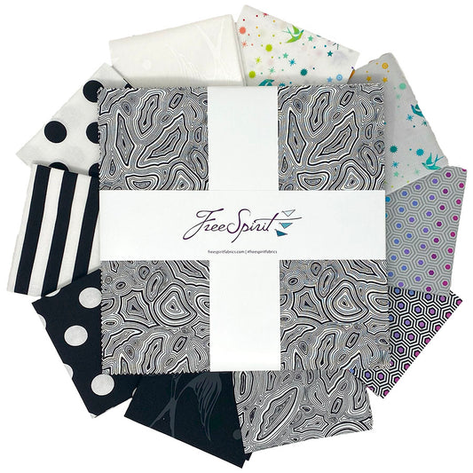 Saturday Stash True Colors Precuts by Tula Pink Graphite 10" Squares Bundle of 42 Pieces   FB610TP.GRAPHITE Bundle