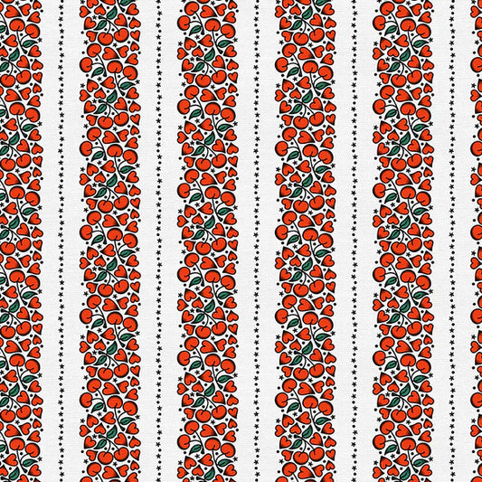 Timeless Tattoos Cherry Heart Stripe Tattoos White 38025901 WHITE Organic Cotton Woven