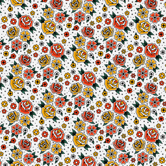 Timeless Tattoos Flower Tattoos White 38025905 WHITE Organic Cotton Woven