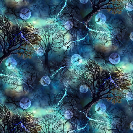 PREORDER ITEM-EXPECTED JULY 2026: Nightmare At Halloween by Adrian Chesterman Magical Halloween Night DDC12732-MIDN Cotton Woven Fabric