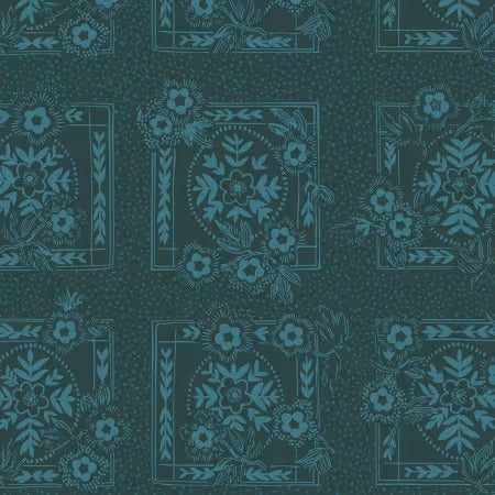 Preorder November 2026: Black Forest Scarf Teal 229258X by Jayme Murray Organic Cotton Woven