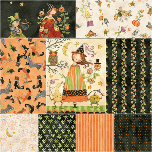 Ghoul Friends by Teresa Kogut 1 Yard Bundle & Panel Black   1YD-16050B-9 Bundle