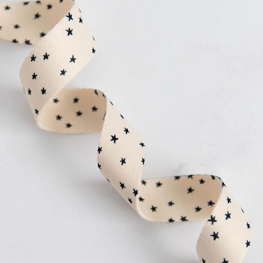 Starry 1“ Webbing by Alexia Marcelle Abegg Mini Starry In Black Polyester Webbing Sold by the Yard SSCWEB28