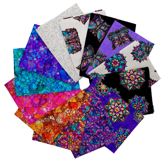 Night Flight by Morris Creative Group Fat Quarter Bundle of 13 Prints NTFL-3PKV Bundle