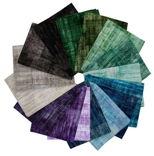 Into The Woods by Dan Morris Fat Quarter Bundle of 16 Cool Colors INWD-3PKC Bundle