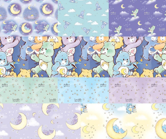 PREORDER ITEM - EXPECTED DECEMBER 2024: Care Bears Make a Wish  Fat Quarter Bundle of 9 Prints FQBCareBear Bundle