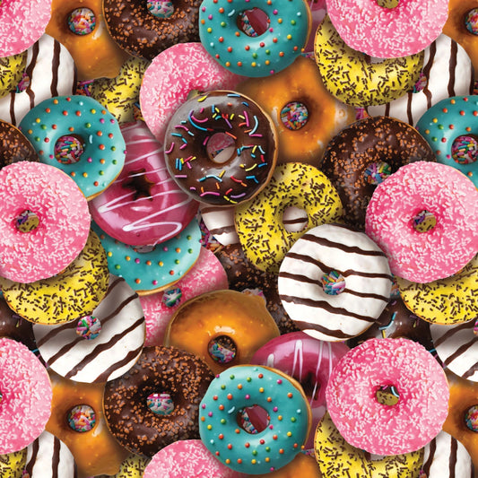 Preorder August 2026: Confetti Fun Multi Donut Time 21250401-01 by Camelot Fabrics
