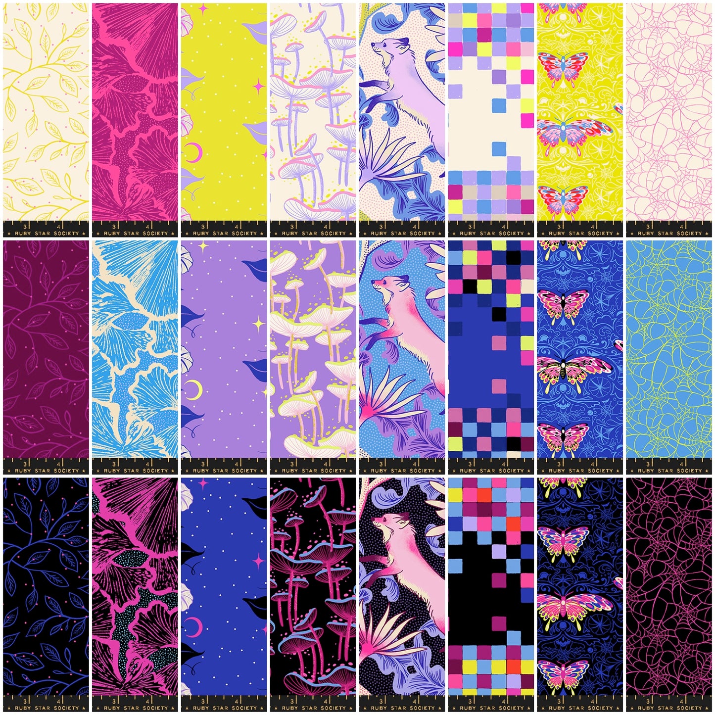 PREORDER ITEM - EXPECTED JUNE 2025: Glow Garden by Sarah Watts of Ruby Star Society Fat Quarter Bundle of 24 Prints + 1 Panel   RS2111FQ Bundle