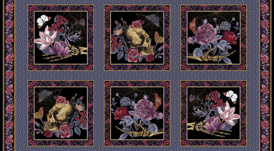 Bones Collection by Melissa Wang 24" Panel 10.5" Blocks  7121-99   Cotton Woven Panel