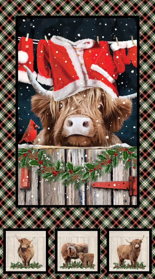 Highland Heart by Jason Kirk 24" Panel  Black / Multi DP28045-99 Cotton Woven Panel