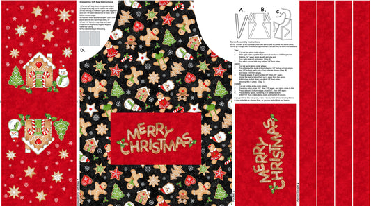 Sugar Coated Digital by Deborah Edwards 24" Panel Kid's Apron Red  DP27138-24 Cotton Woven Panel