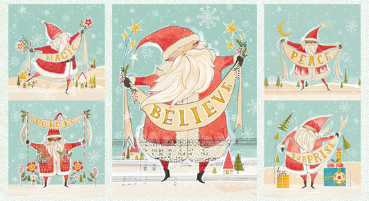 Love Santa by Cori Dantini 24" Panel Love Santa    PWCD027.XPANEL Cotton Woven Panel