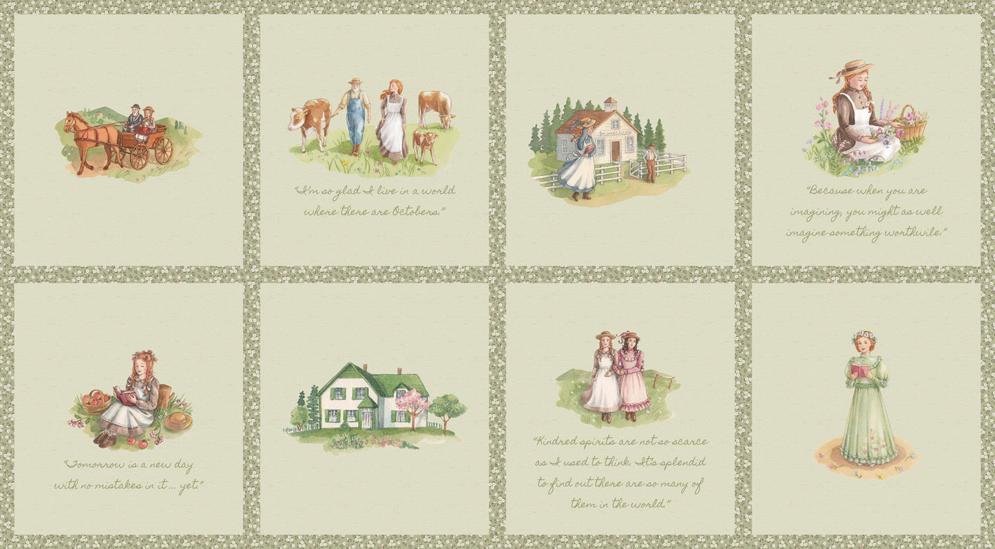 PREORDER ITEM - EXPECTED APRIL: Anne of Green Gables 2025 24" Panel    PD16128R-PANEL Cotton Woven Panel