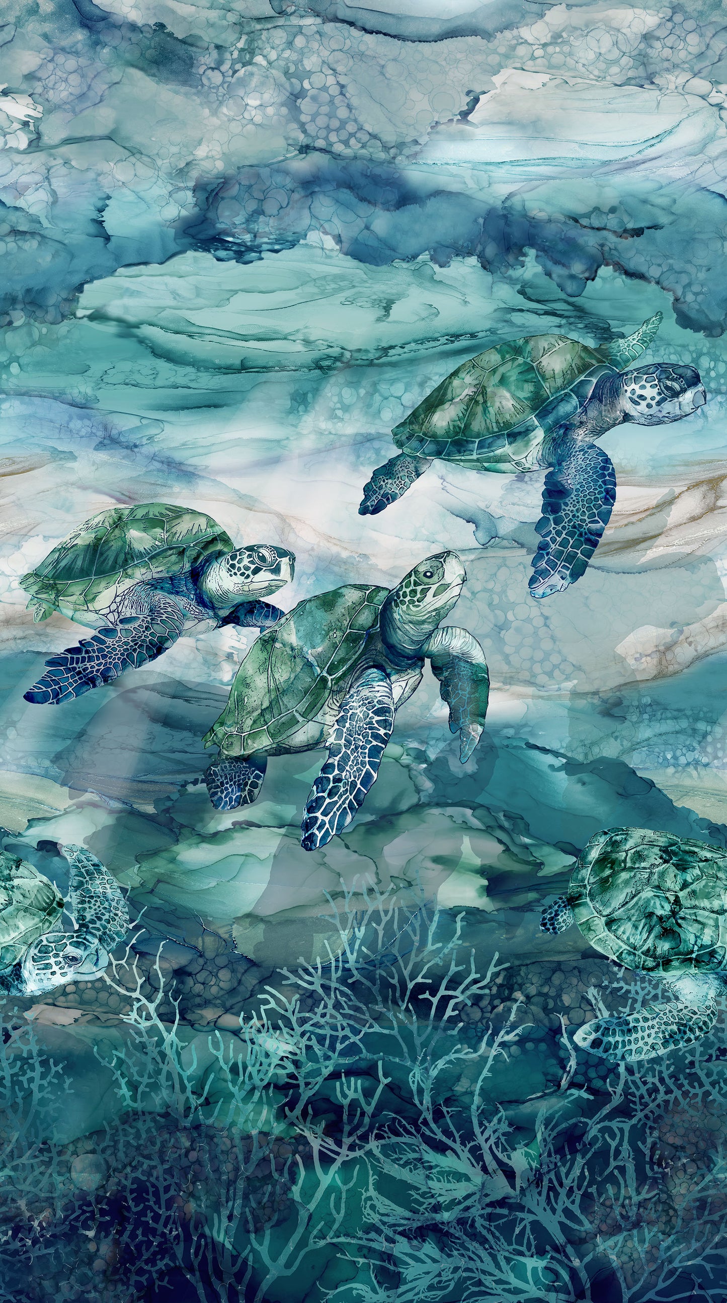 Sea Breeze by Deborah Edwards and Melanie Samra 24" Panel Repeat Cut  Blue  DP27095-44 Cotton Woven Panel