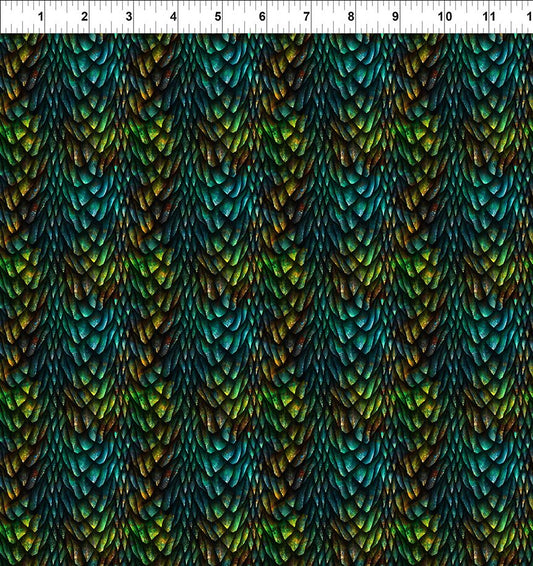 Dragons Emerald Reign Scales Emerald 25DRG.1 Cotton Woven Fabric