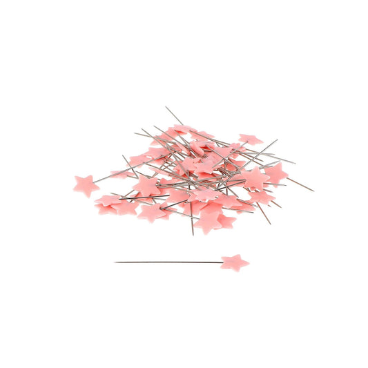Plastic Head Pins  1-1/2in Light Pink Star 100ct  26707B