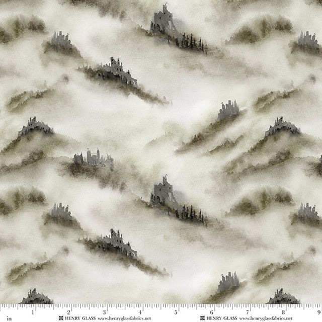 Preorder Jan 2027: Minky The Land Called Honah Lee Moss Misty Castle Landscape 2958MK-62 by Hollis Kitchin