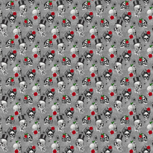 'Till Death Us Do Part by Deborah Edwards Med Gray/Multi 28116-96 Cotton Woven Fabric