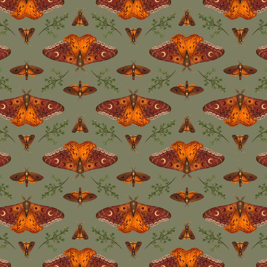 Preorder June 2026: Harvest Haunt Moths Green 4809-66 by Episodic Drawing