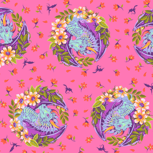 Preorder October 2026: Legendary Tula Pink Dragon Ball She PWTP282.Sugarplum Fabric