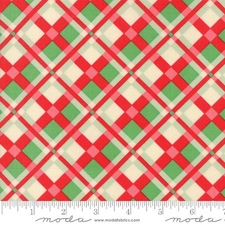 Swell Christmas by Urban Chiks Plaid Red/Green 31122-11c Coated Cotton Woven Fabric