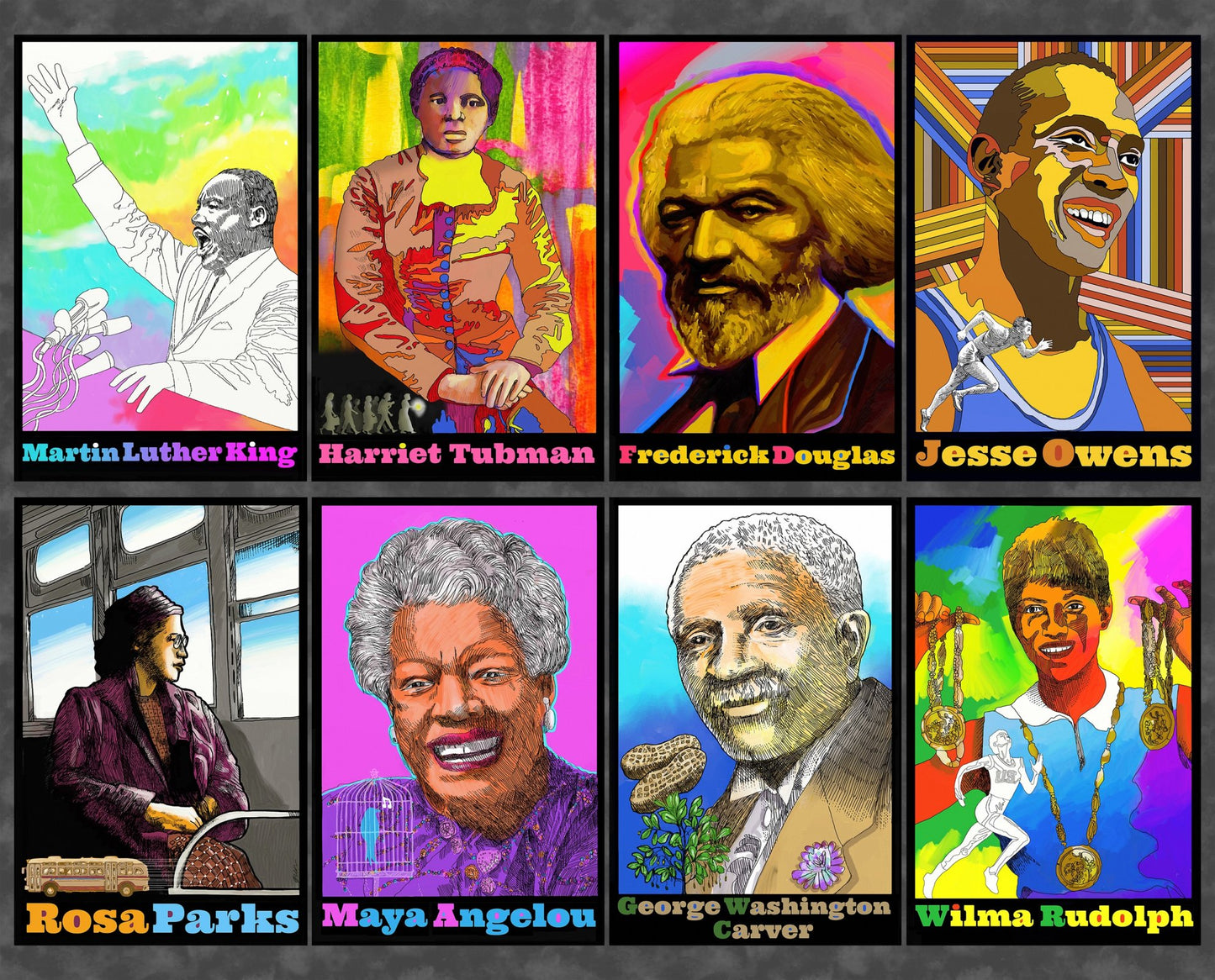 Foust Exclusive Digitally Printed 35.5” Panel Black History Heroes GL-0114-4C-1 Cotton Woven Panel