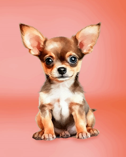 Doggies! 35.5” Panel Chihuahuas Peach  DX-4830-3C-1   Cotton Woven Panel