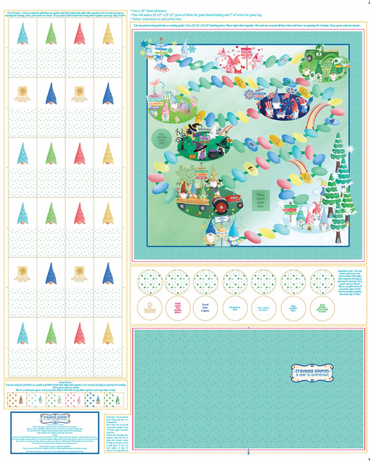 Gnome Land by Andi Metz 35" Panel Game   14144B-99 Fabric