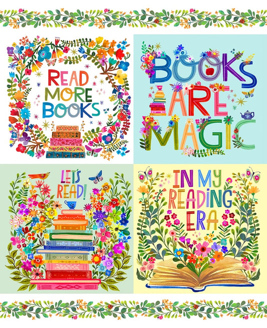 Books are Magic by Katherine Herrell 36" Panel Books Are Magic DDC12581-MULT Cotton Woven Panel