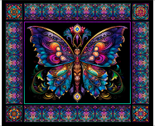 PREORDER ITEM - EXPECTED MARCH 2025: Night Flight by Morris Creative Group 36" Panel Butterly Multi    30750X Cotton Woven Panel