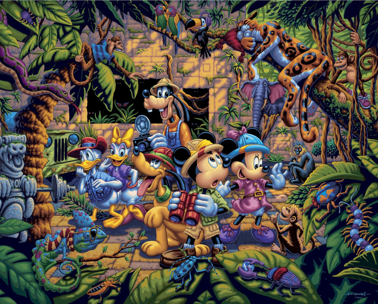 Licensed Disney Dowdle 36" Panel Exploring the Jungle  ED-0007-1C-1 Cotton Woven Panel