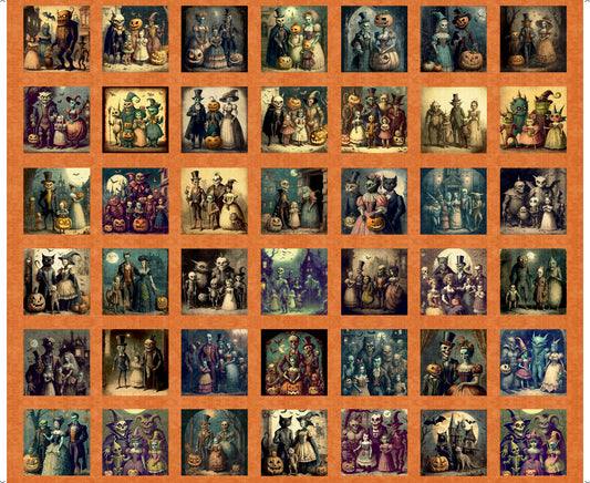 Creepsville by Morris Creative Group 36" Panel Repeat Cut Small Picture Pumpkin    30201O Cotton Woven Panel