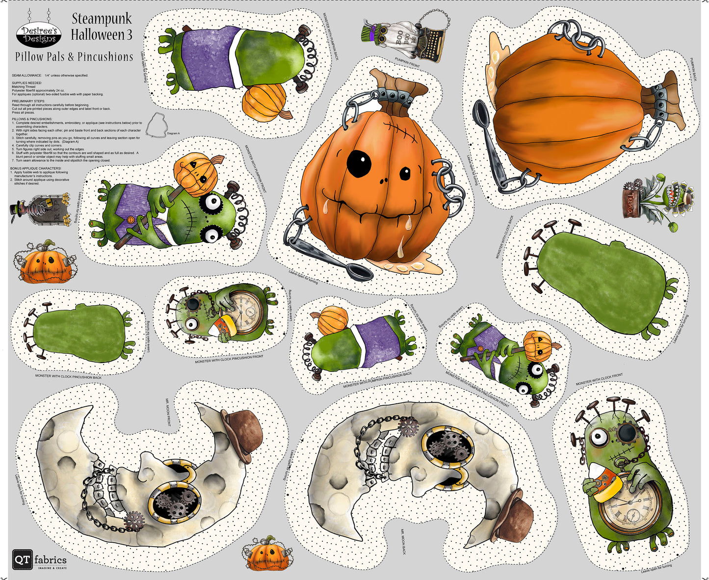 PREORDER ITEM - EXPECTED APRIL: Steampunk Halloween 3 by Desiree's Designs 36" Panel Sew N' Go Halloween Character   31225X