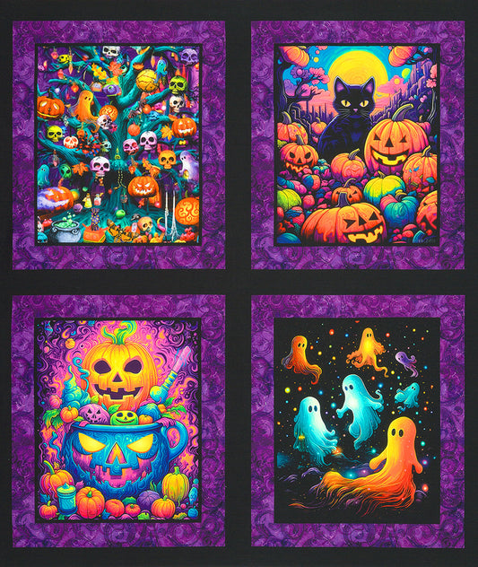 PREORDER ITEM - EXPECTED MARCH 2025: Bright Frights 36" Panel Spooky    RCCD-23084-282-SPOOKY Cotton Woven Panel