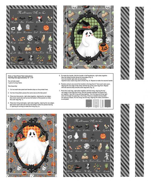 Paranormal Parade by Beth Reed 36" Panel Treat Bags    8329PS-90 Cotton Woven Panel