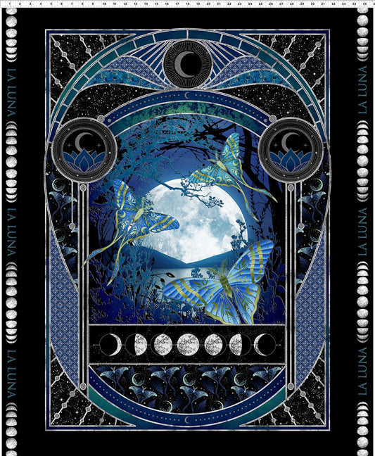 PREORDER ITEM - EXPECTED NOVEMBER 2025: La Luna by Jason Yenter 36" Panel  Metallic   1LL.1 Cotton Woven Panel
