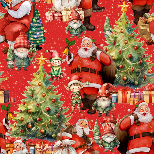 Preorder July 2026: Santa's Village Merryfolk Red 5098-10 by KK Fabrics