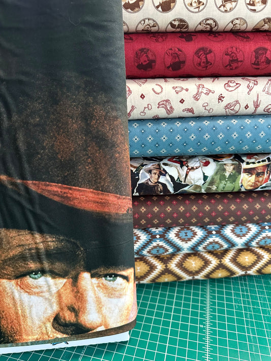 John Wayne American West by John Wayne Collection 1 Yard Bundle & Panel Cream   1YD-16620C-9 Bundle