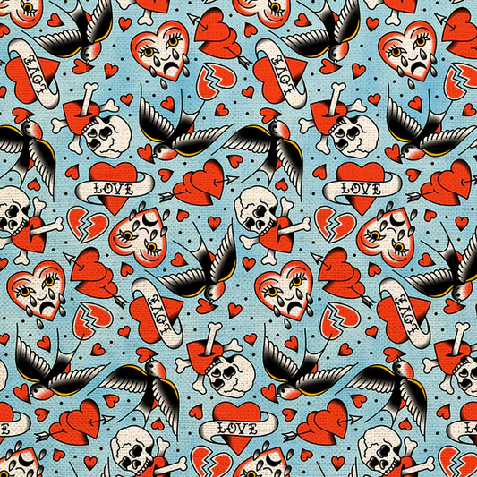 Timeless Tattoos Heart Eagle Tattoos Blue 36025900 Blue Canvas