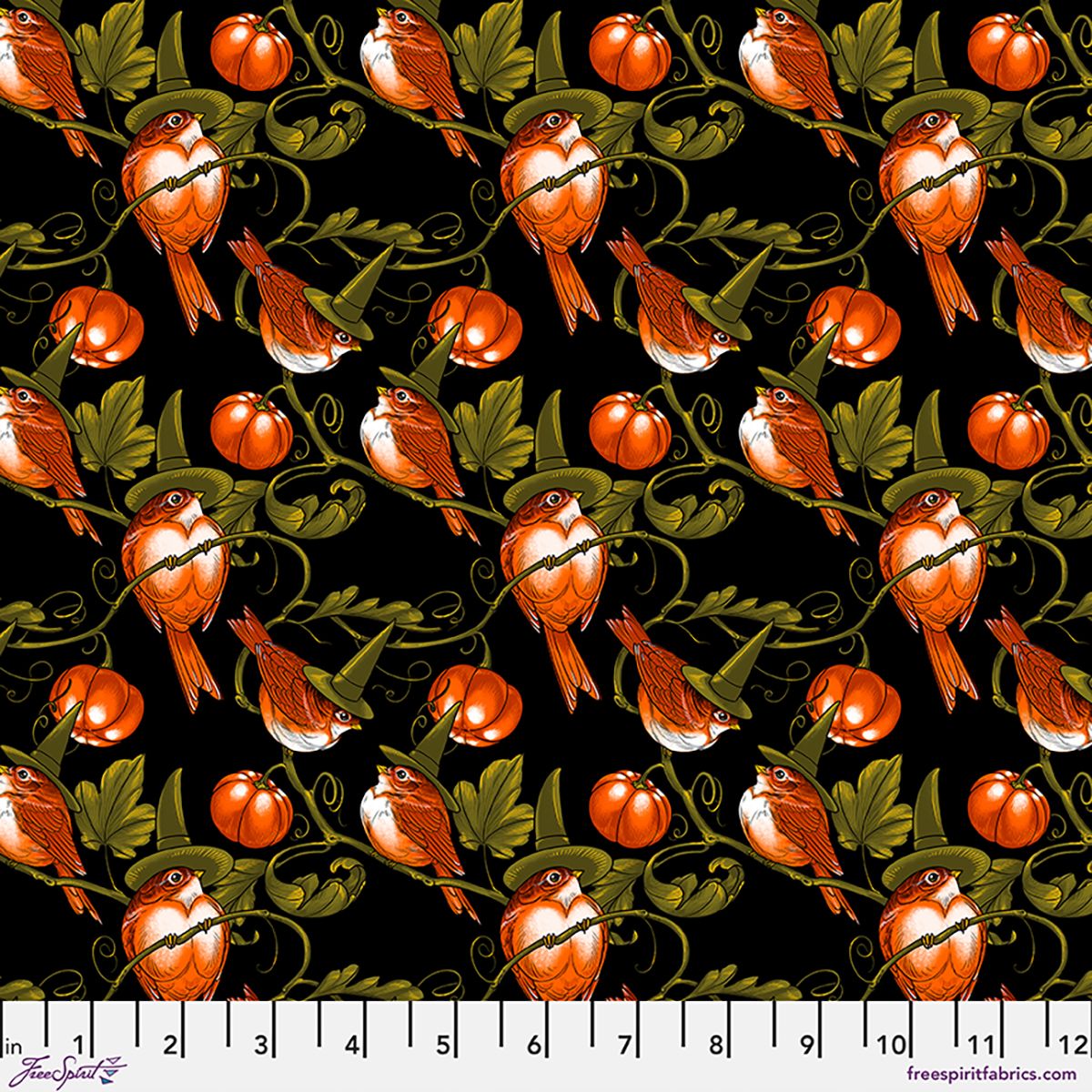 Preorder May 2027: Nocturnal Forest by Club Hauer On the Vine PWRH162.Black Fabric