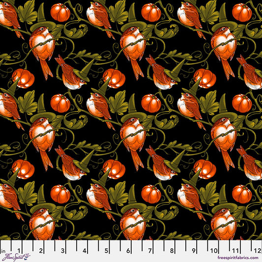 Preorder May 2027: Nocturnal Forest by Club Hauer On the Vine PWRH162.Black Fabric