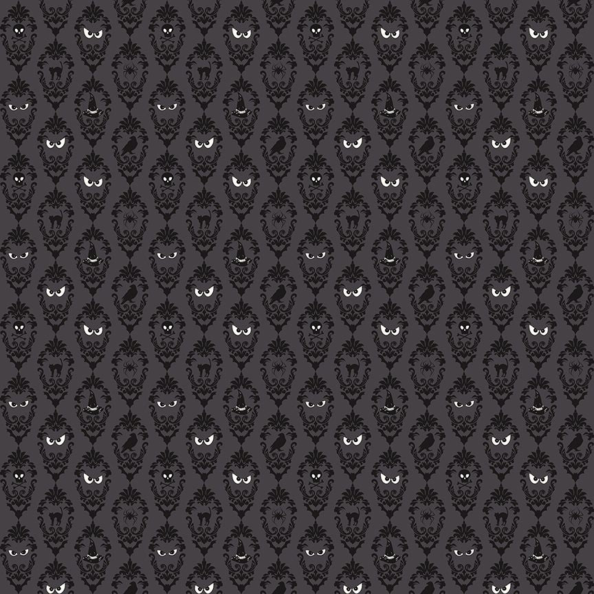 Preorder Apr 2027: Cobweb Cottage Damask Charcoal Glow in the Dark GC19083-CHARCOAL