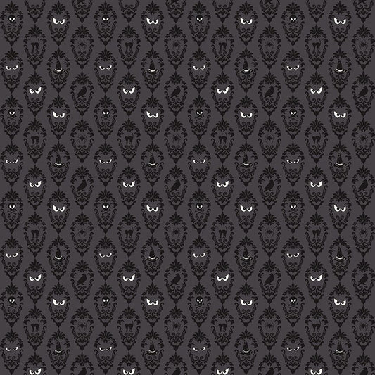 Preorder Apr 2027: Cobweb Cottage Damask Charcoal Glow in the Dark GC19083-CHARCOAL
