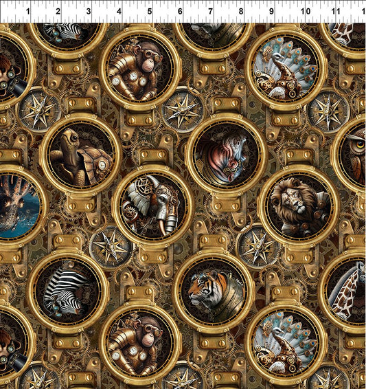 PREORDER ITEM - EXPECTED DECEMBER 2025: Steampunk Menagerie By Jason Yenter 4ST.1  4ST.1 Cotton Woven Fabric