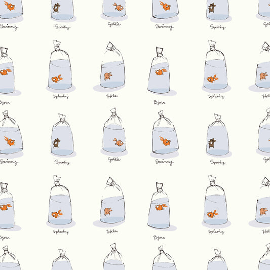 Preorder July 2026: Heather Ross Favorites White Goldfishes in Bags 55212D-2 by Heather Ross